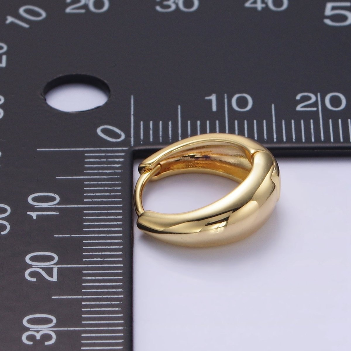 OS 14K Gold Filled 15mm Minimalist Dome Huggie Earrings | P213
