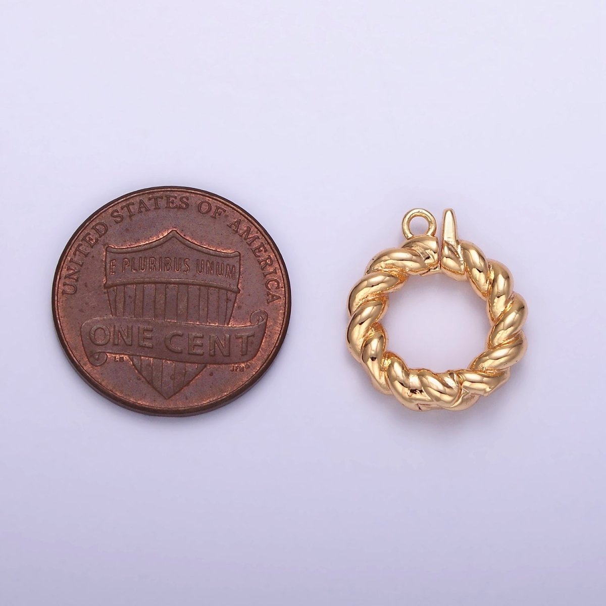 14K Gold Filled 15mm Round Croissant Enhancer Clasps Closure Findings | Z796