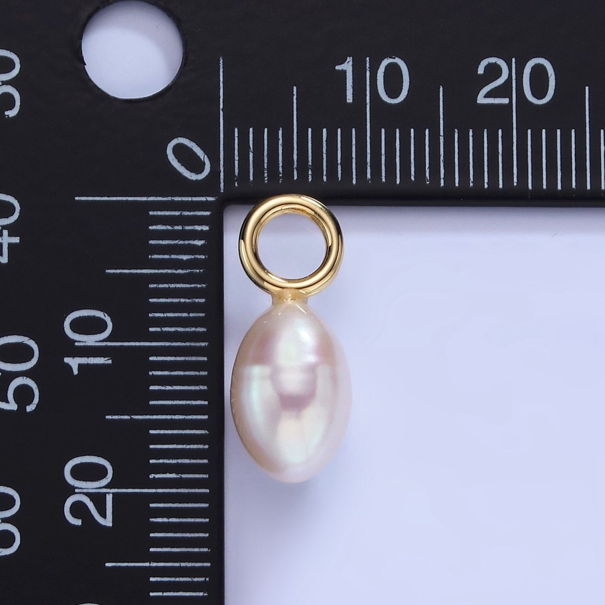 14K Gold Filled 20mm White Shell Pearl Drop Pendant | P1744