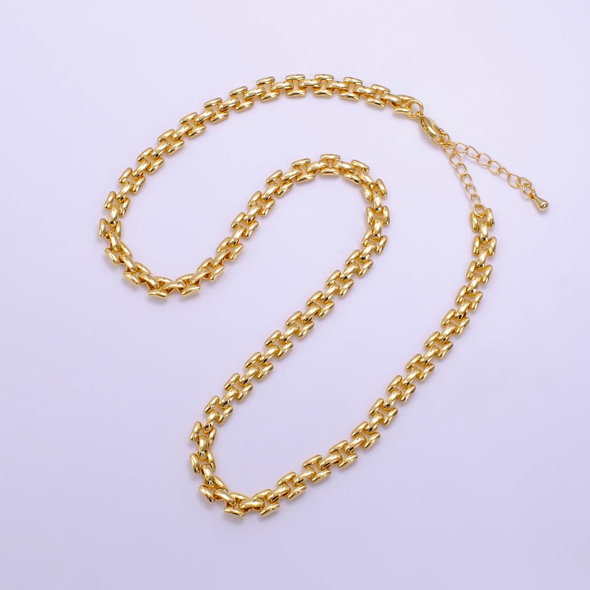 14K Gold Filled 5.5mm Panther Chain 16 Inch Choker Necklace w. Extender | WA-2474