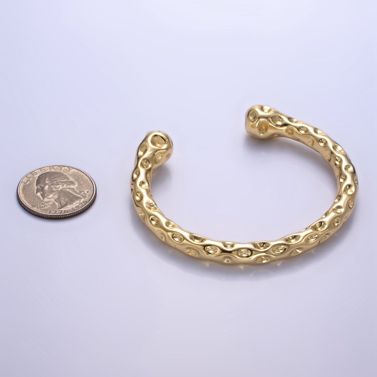 14K Gold Filled Dotted Geometric Cuff Bracelet | WA-2523