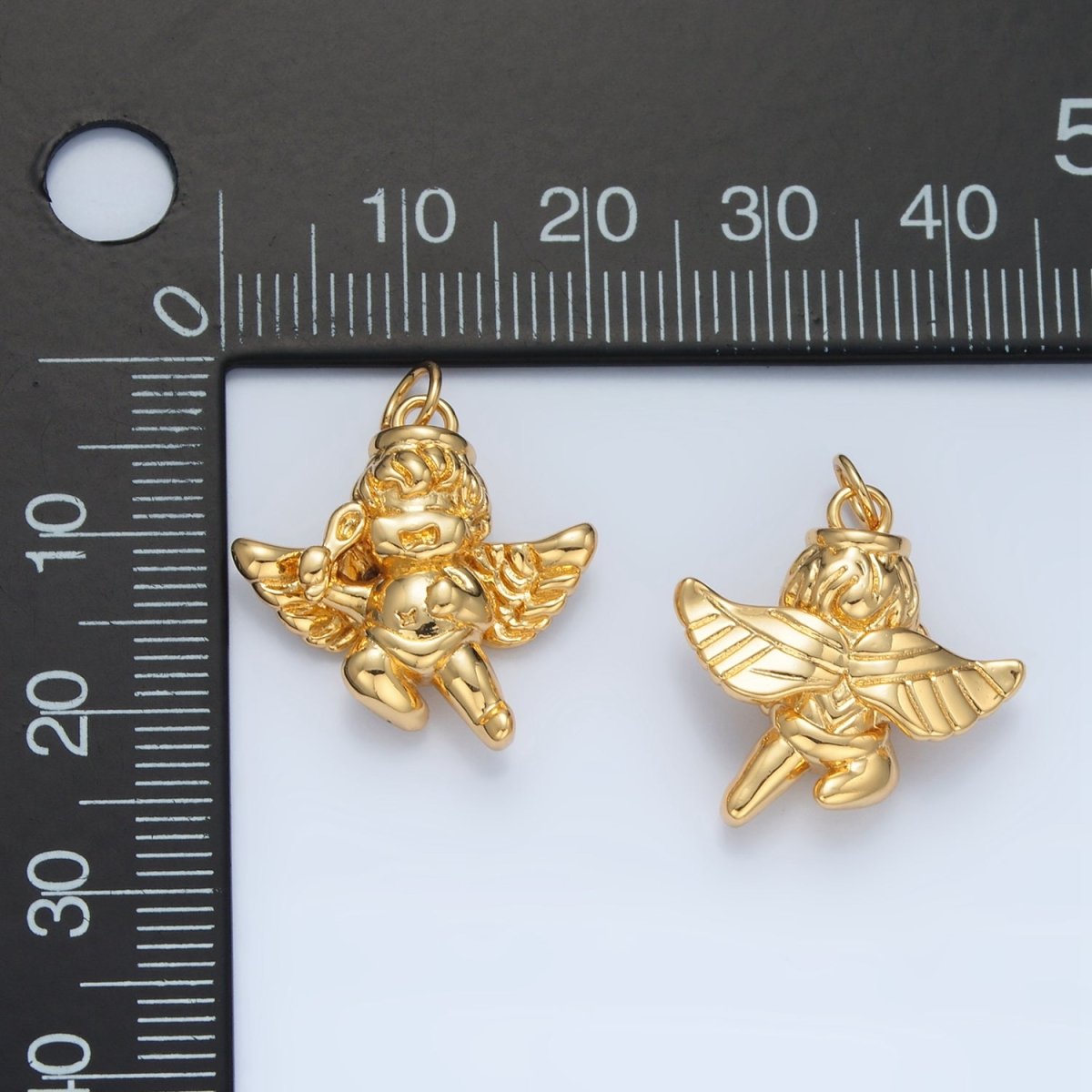 14K Gold Filled Laughing Cherub Baby Angel Charm | AG942