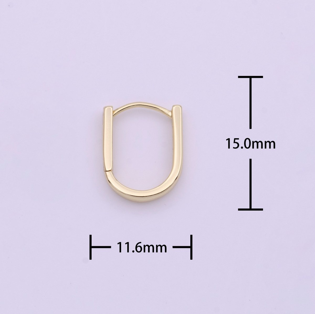 14K Gold Filled Oblong Rectangle Earrings Oval Shape Earrings Minimalist Hoop Earrings AD-286