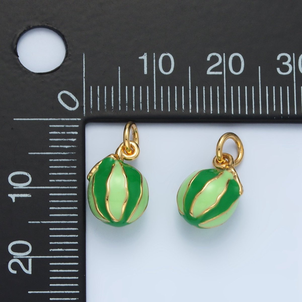 14K Gold Filled Watermelon Fruit Enamel Mini Charm | AG949