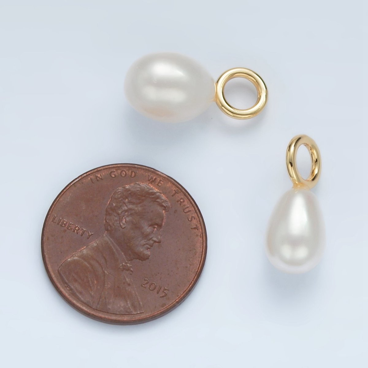 16K Gold Filled 16mm White Freshwater Pearl Drop Pendant | P1867
