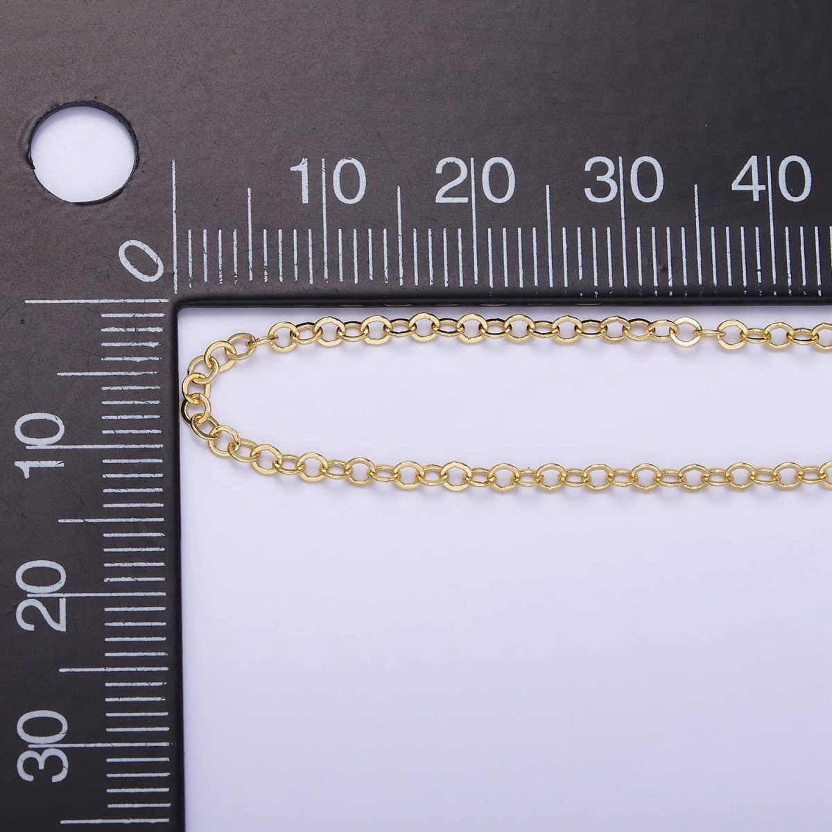 16K Gold Filled 2.5mm Cable Unfinished Chain by Yard | ROLL-408