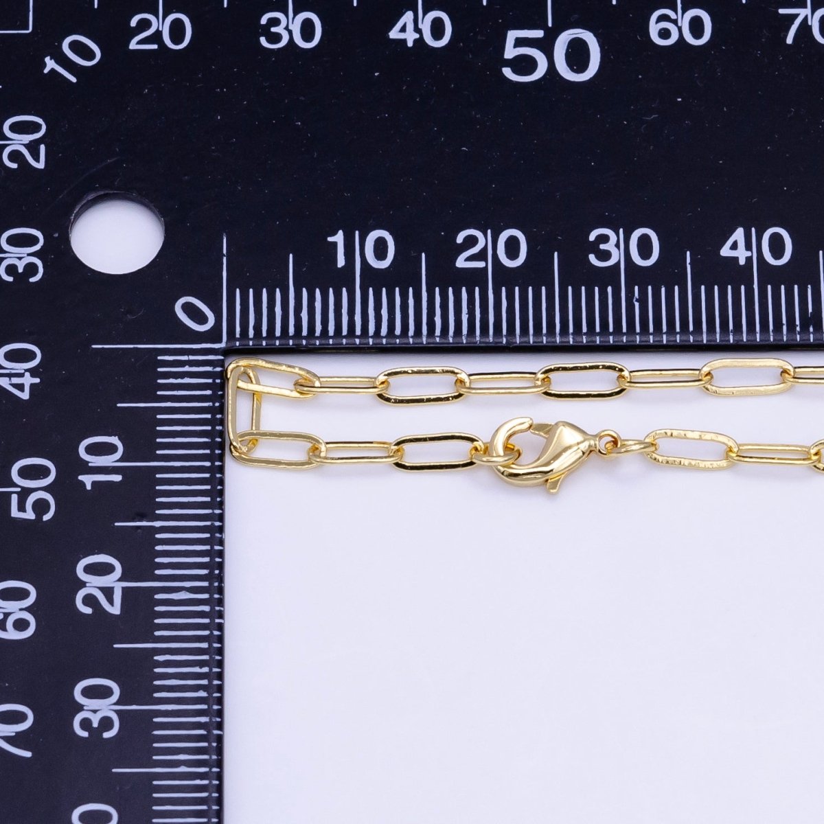 16K Gold Filled 2.8mm Minimalist Paperclip Chain 17.5 Inch Necklace | WA-2515