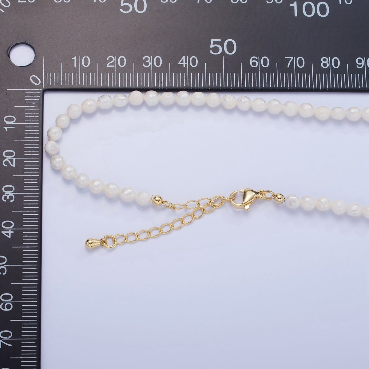 16K Gold Filled 4mm Freshwater Pearl 18 Inch Necklace w. Extender | WA-2499