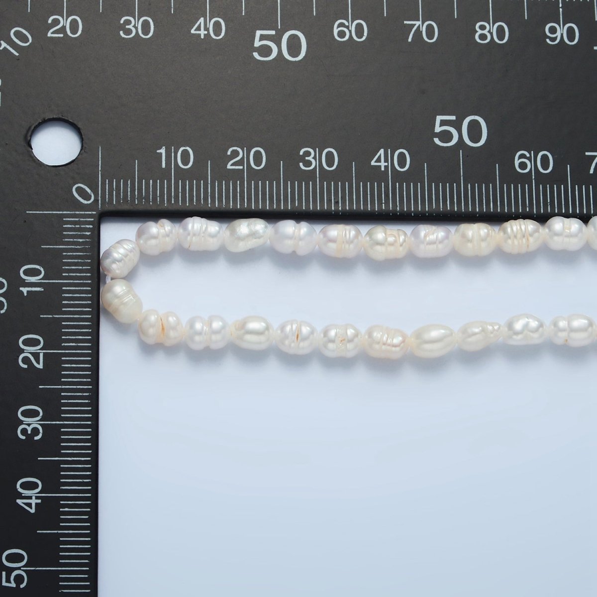 16K Gold Filled 5mm Ringed Freshwater Pearl 16 Inch Necklace w. Extender | WA-2627