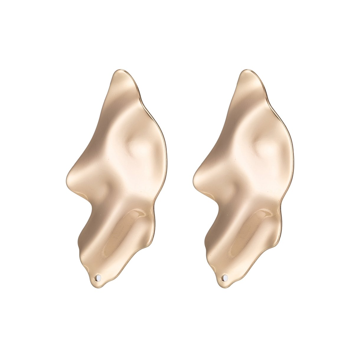 18K Gold Filled 45mm Abstract Foil Stud Earrings | K010