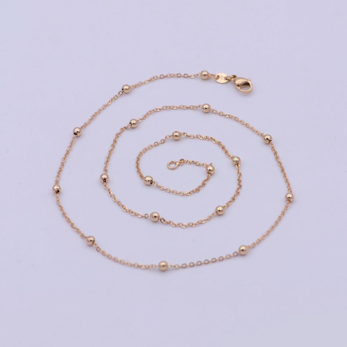 18k Gold Filled Satellite Cable Chain Necklace Gold , Satellite Ball Chain Necklaces Ready To Wear 20 Inch | WA-764 Clearance Pricing