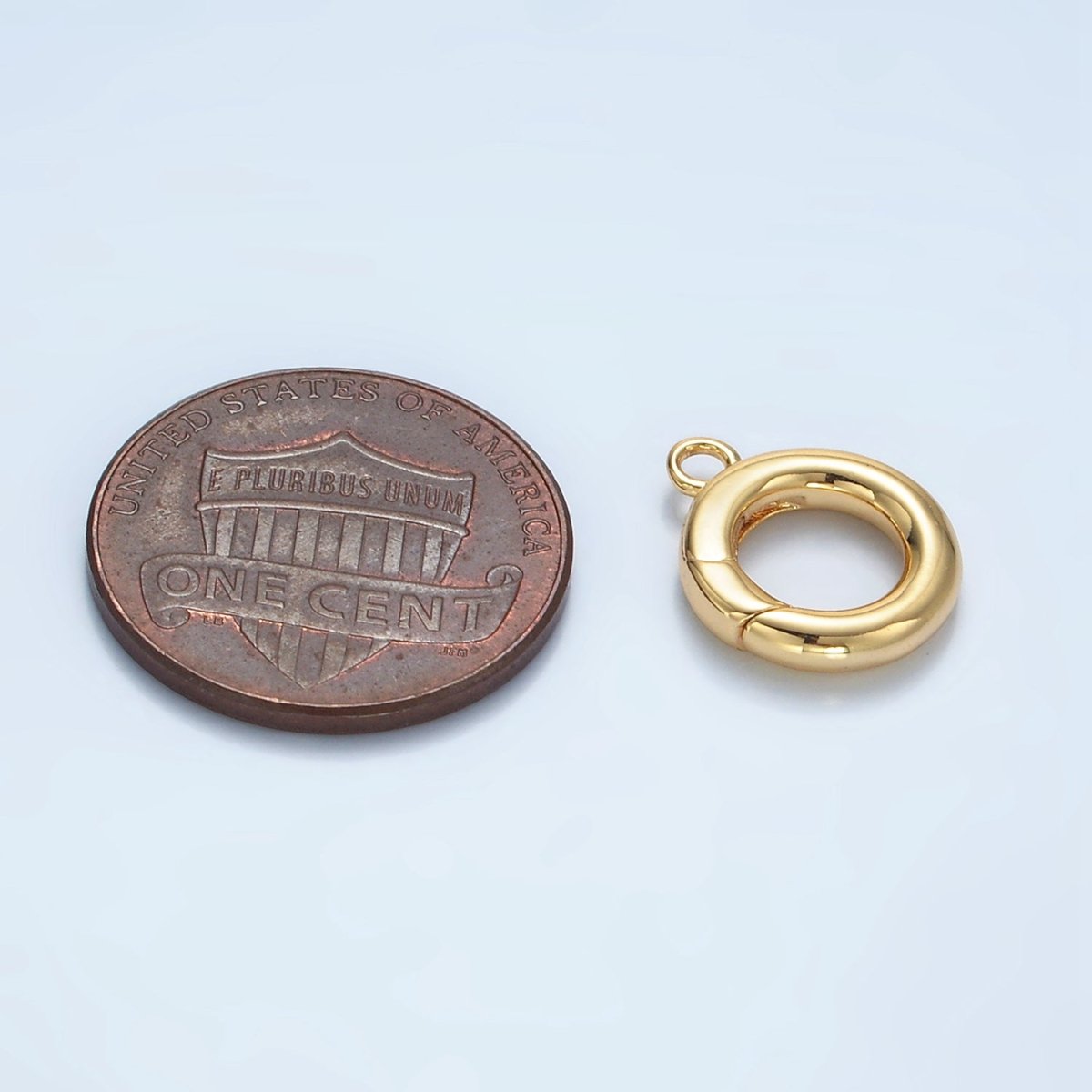 24K Gold Filled 11mm Round Push Spring Gate Loop Findings | Z898