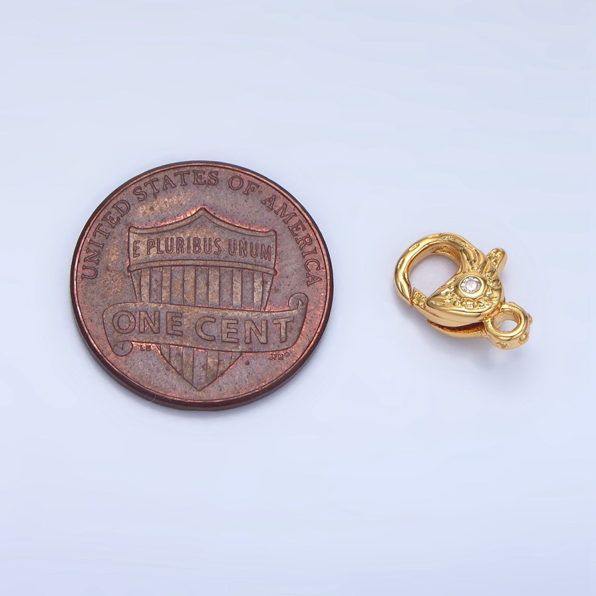 24K Gold Filled 12mm Clear CZ Hammered Lobster Claw Clasps Closure Findings in Gold & Silver | Z965