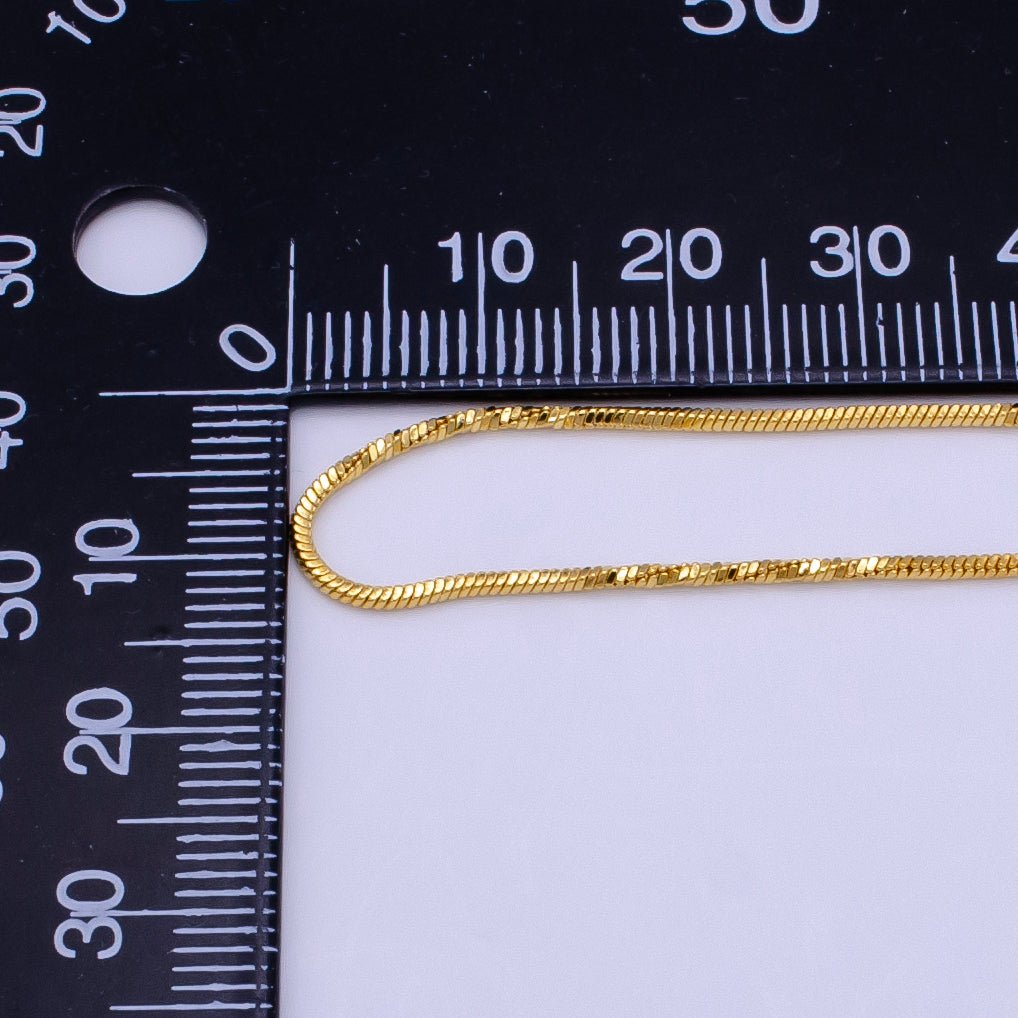 24K Gold Filled 1.2mm Triple Twist Snake Chain 18 Inch Necklace | WA-2500