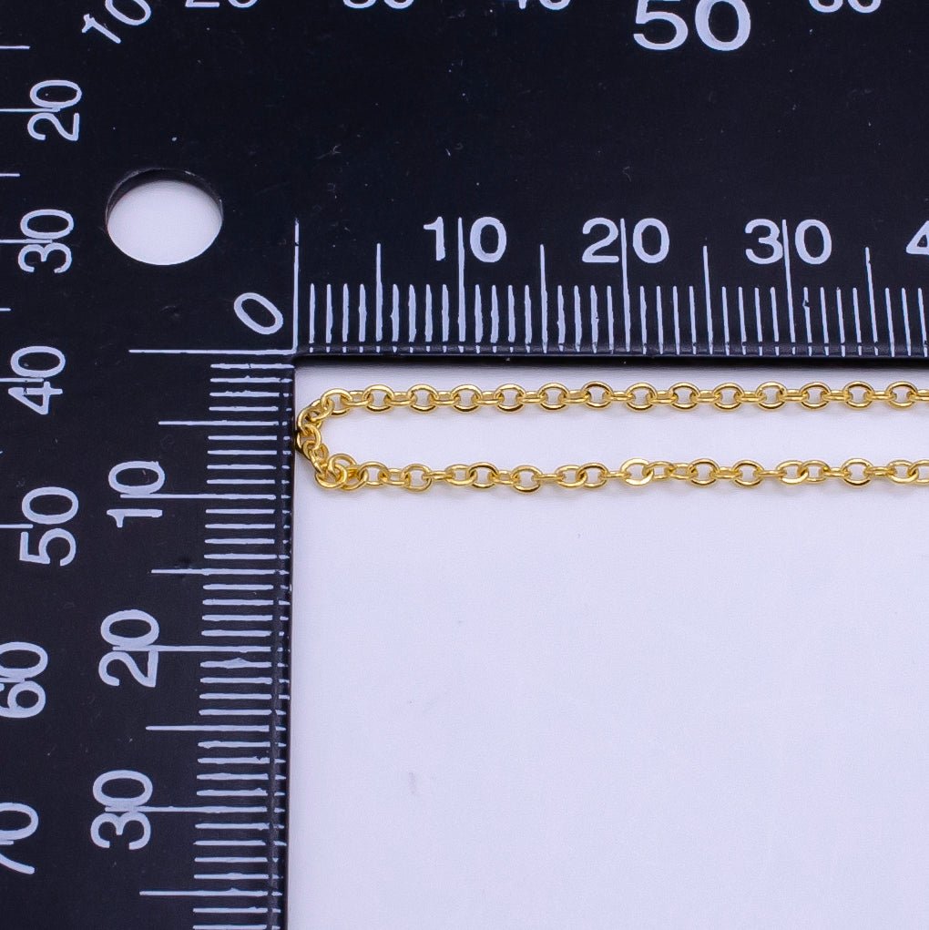 24K Gold Filled 1.5mm Cable Chain 17.5 Inch Necklace w. Extender | WA-2502