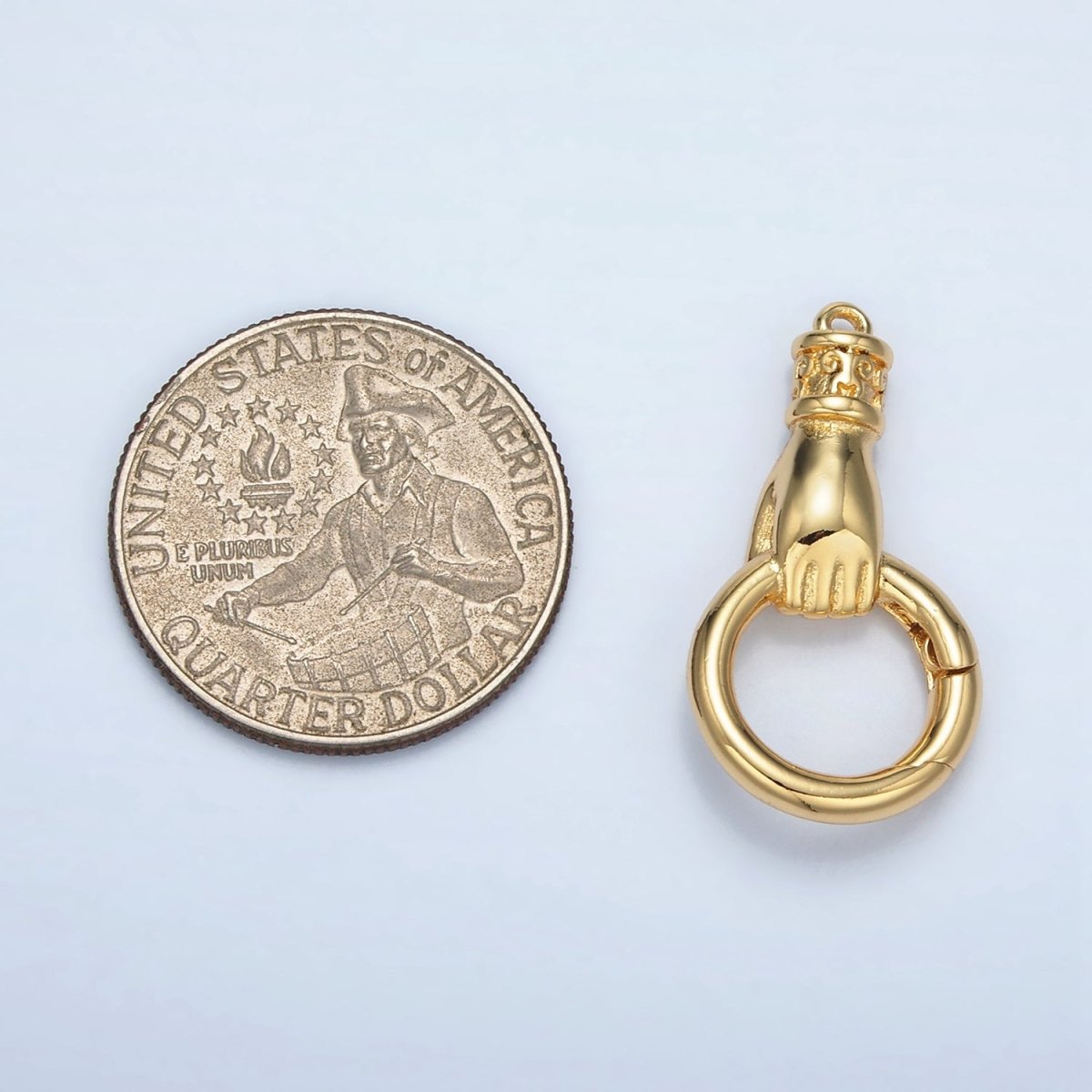 24K Gold Filled 15mm Push Gate Hand Fist Gesture Findings | Z875