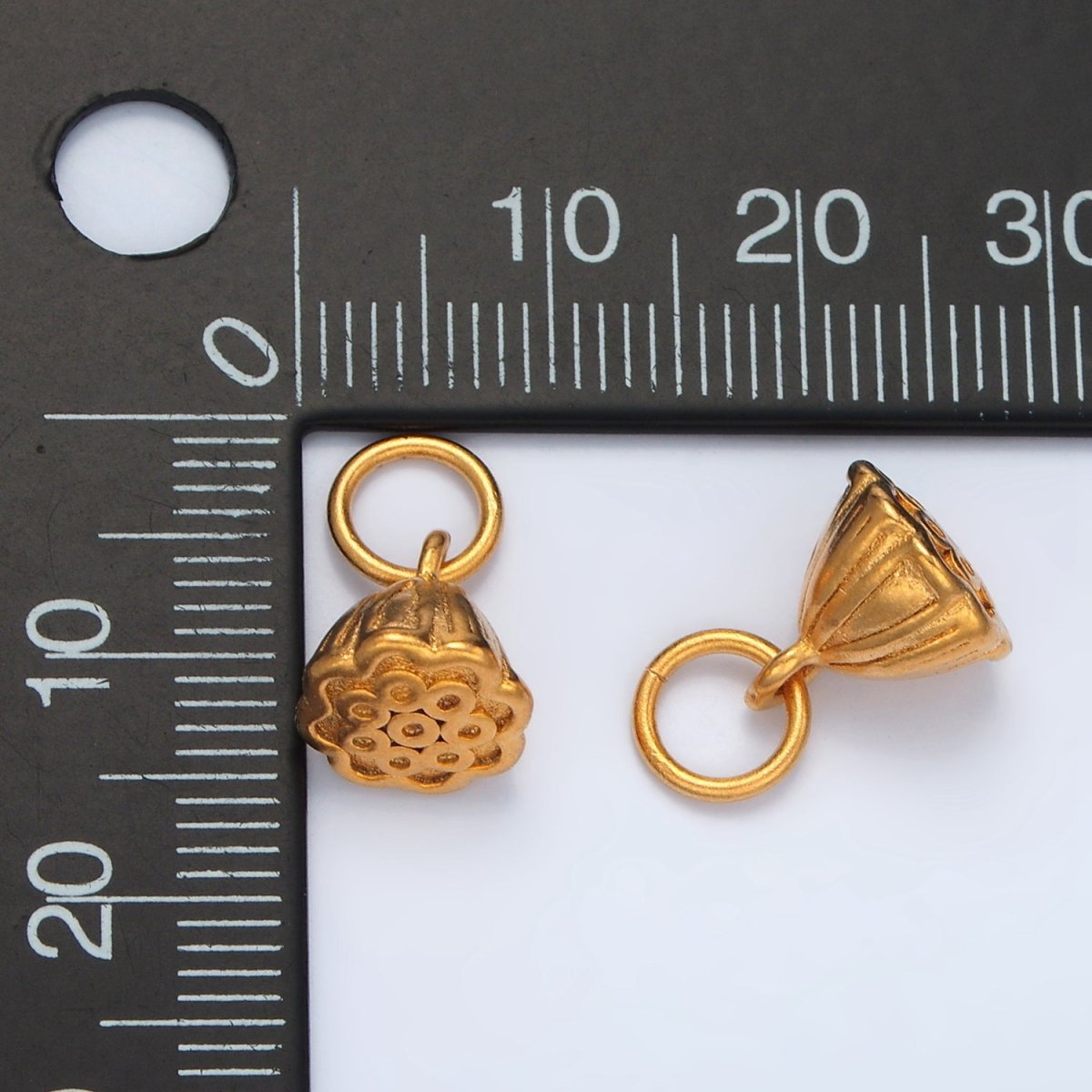 24K Gold Filled 15mm Rose Flower Mini Add-On Charm | AG868
