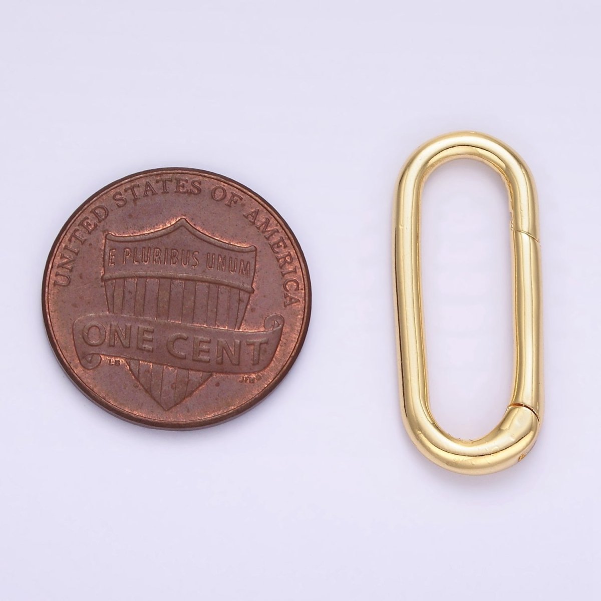24K Gold Filled 25mm Oblong Push Hinge Gate Findings in Gold & Silver | Z802