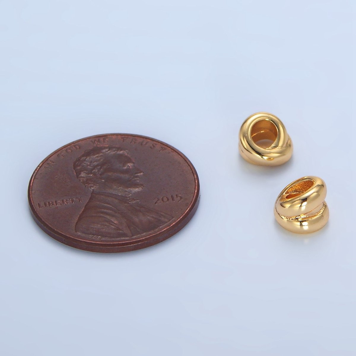 24K Gold Filled 6mm Double Band Minimalist Bead | B562