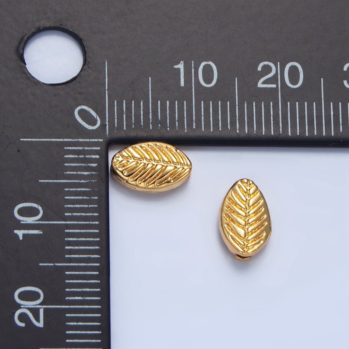24K Gold Filled 6mm Natural Leaf Spacer Bead | B252