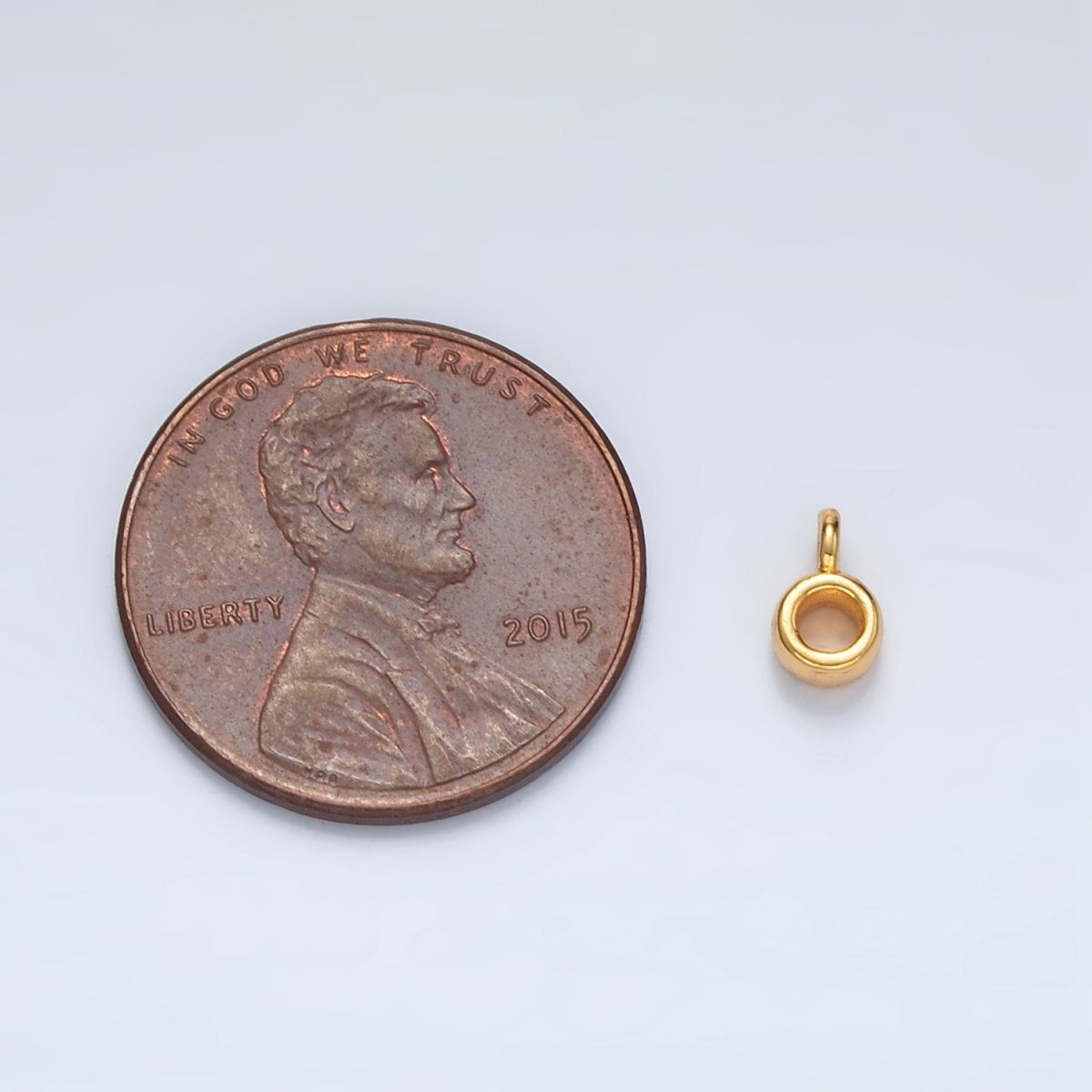 24K Gold Filled 7mm Minimalist Round Charm Findings | Z848
