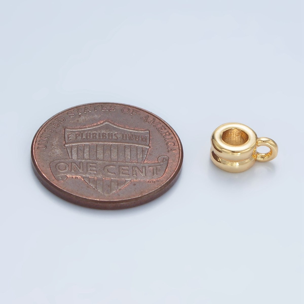 24K Gold Filled 9mm Double Band Rhondelle Bail Findings | Z953