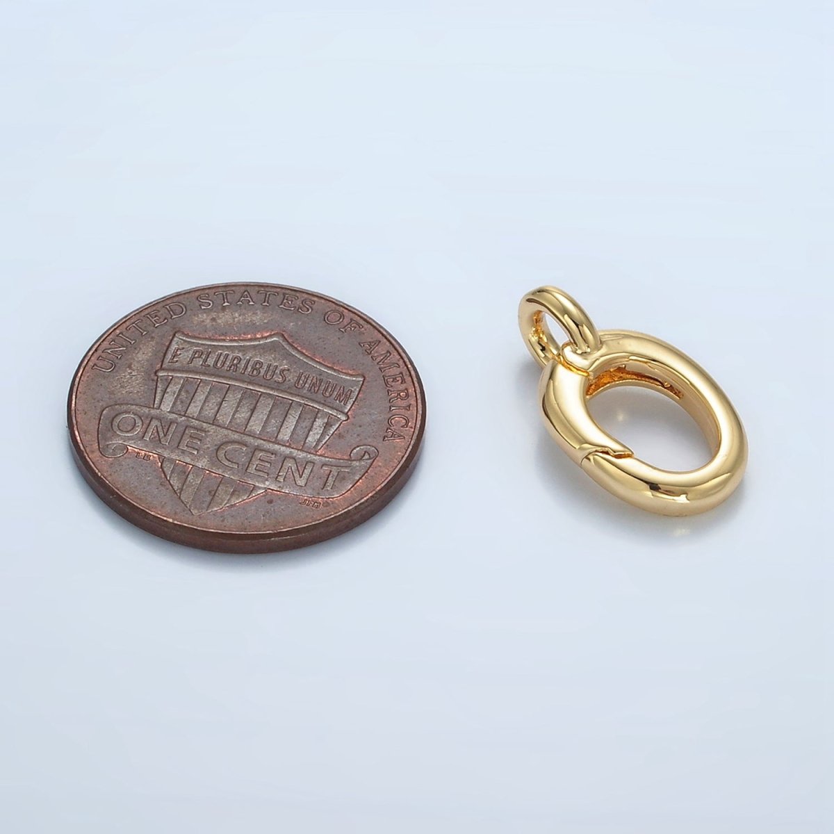 24K Gold Filled 9mm Oval Push Spring Gate Loop Findings | Z899