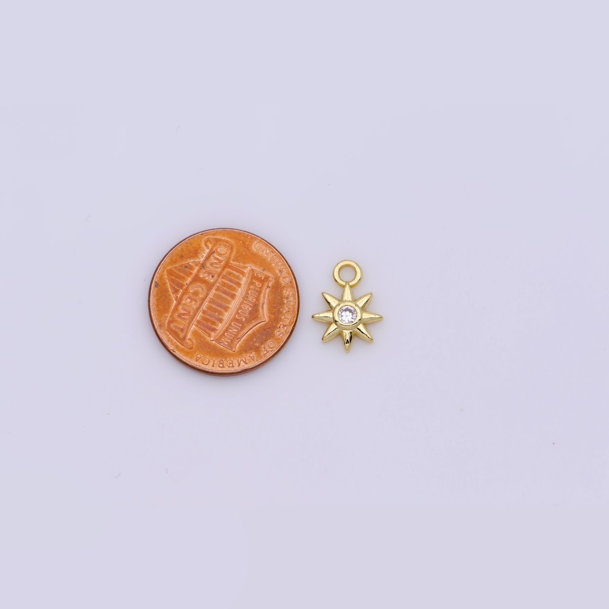 24K Gold Filled Celestial Sun CZ Mini Charm | D733