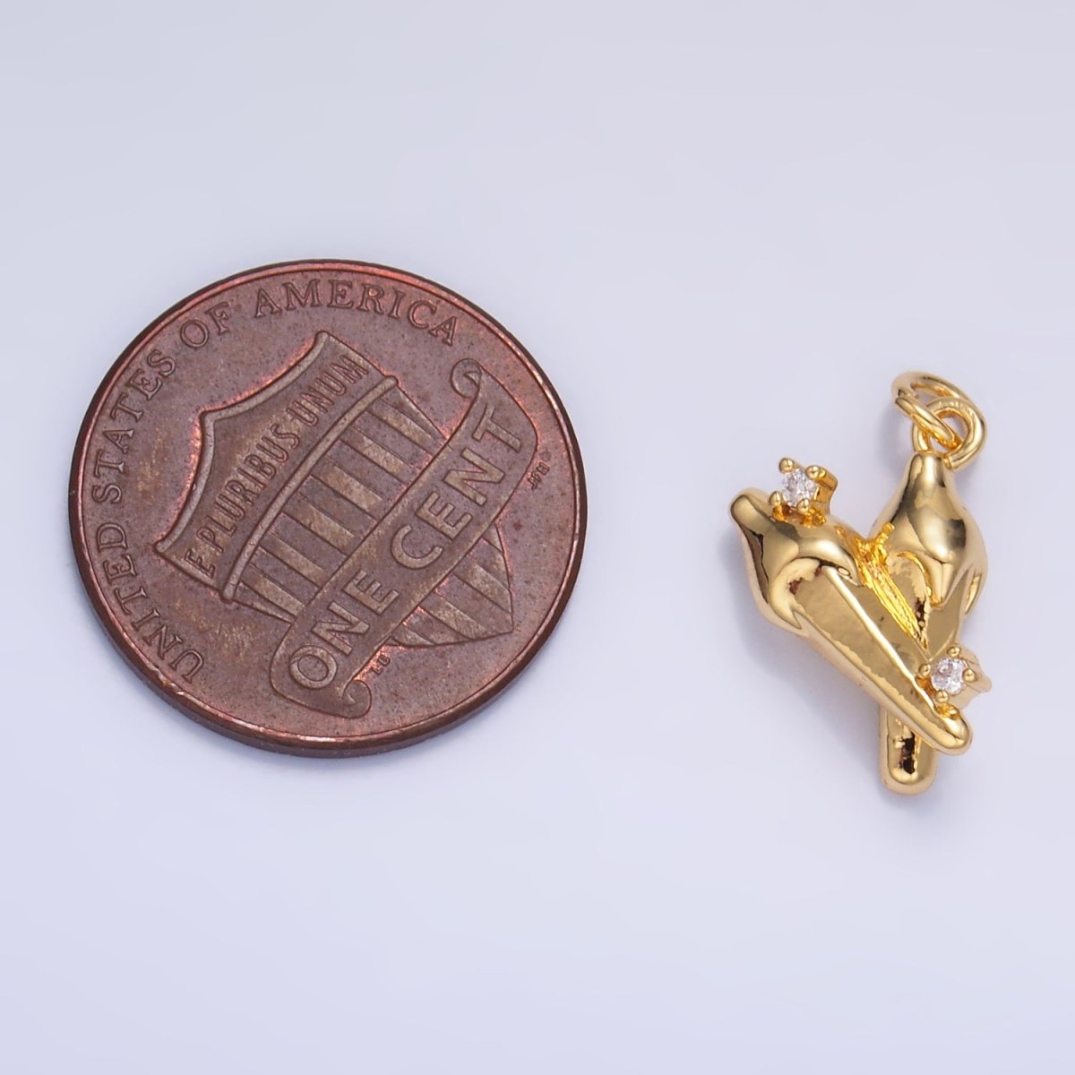 24K Gold Filled CZ Chili Pepper Multidimensional 3D Charm in Gold & Silver | W795