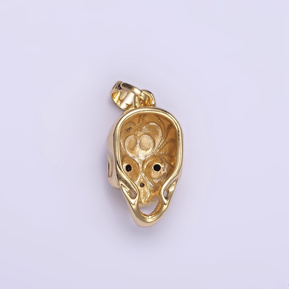 24K Gold Filled CZ Skull Skeleton Human Anatomy Pendant | AH202