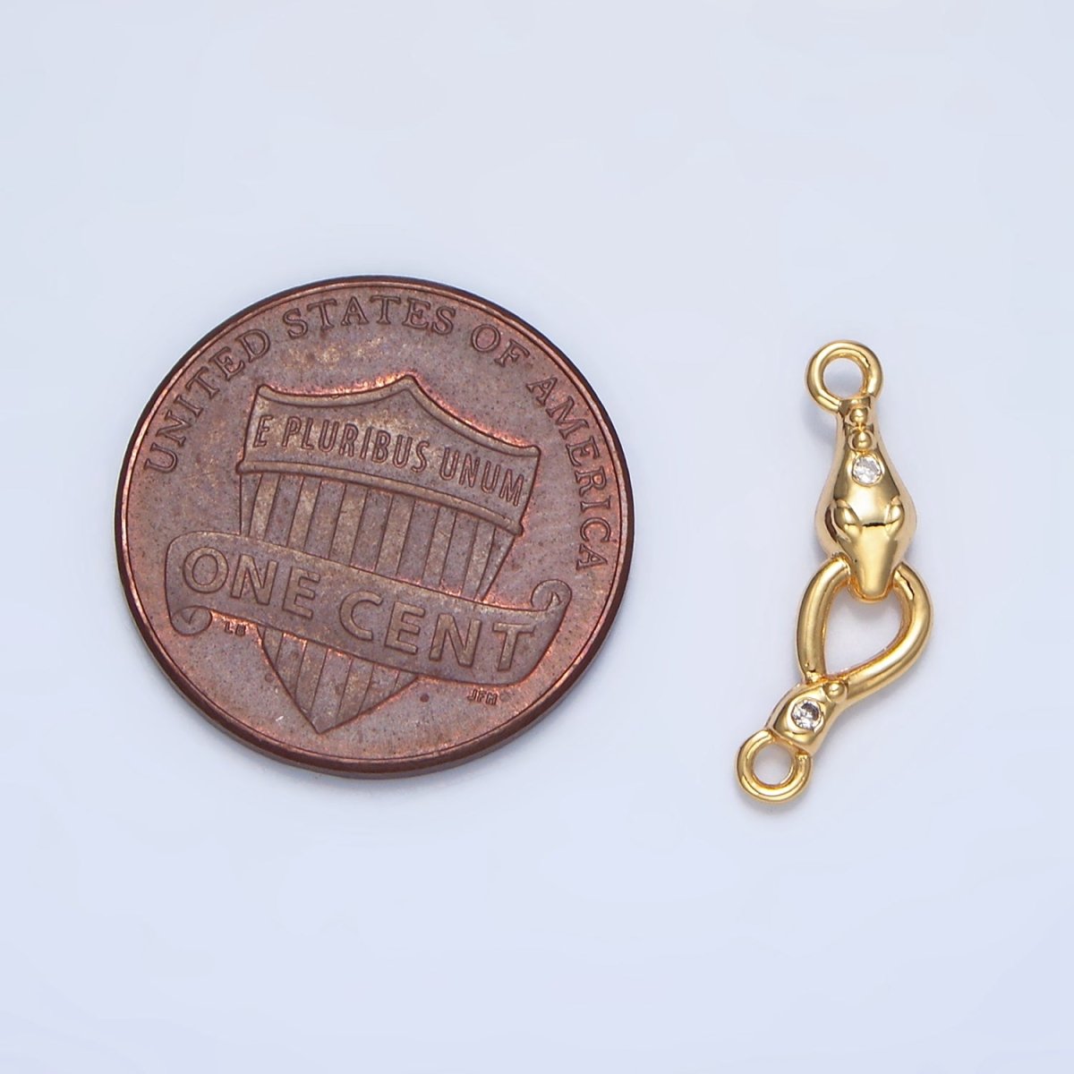 24K Gold Filled CZ Snake Loop Multidimensional Connector | F499