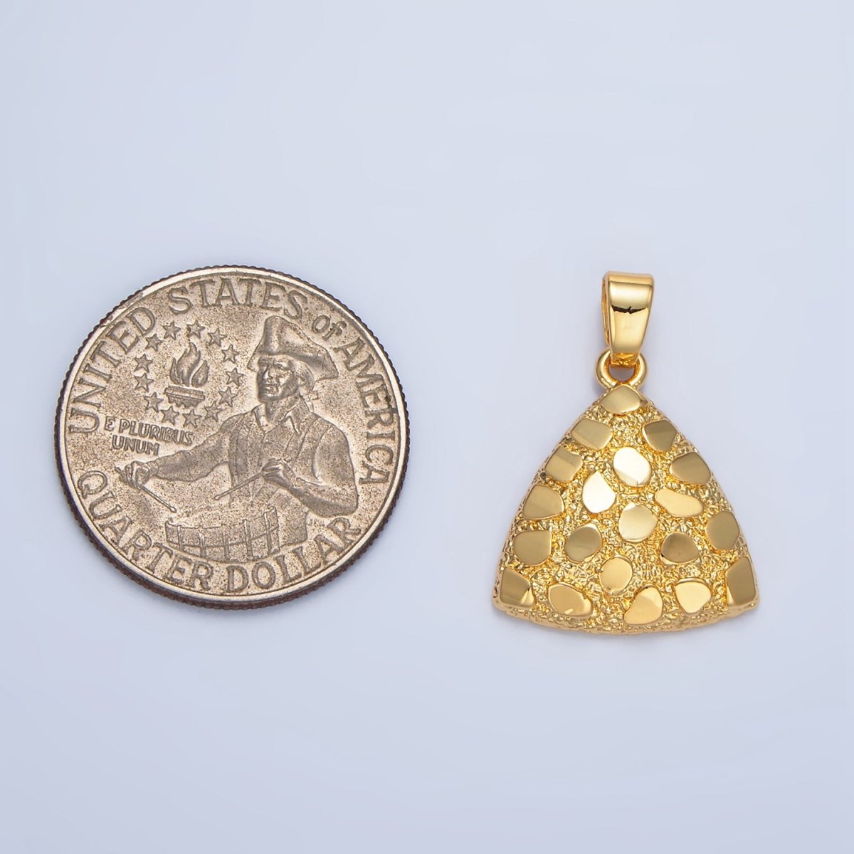 24K Gold Filled Edged Textured Triangle Pendant | AA790