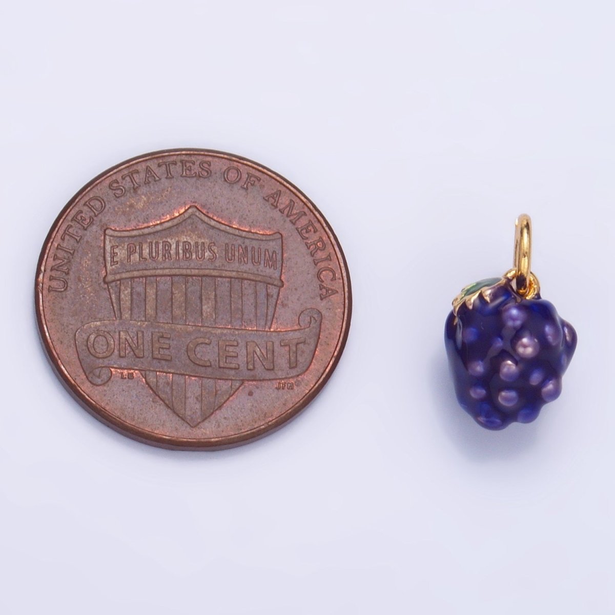 24K Gold Filled Grape Fruit Enamel Charm | W006
