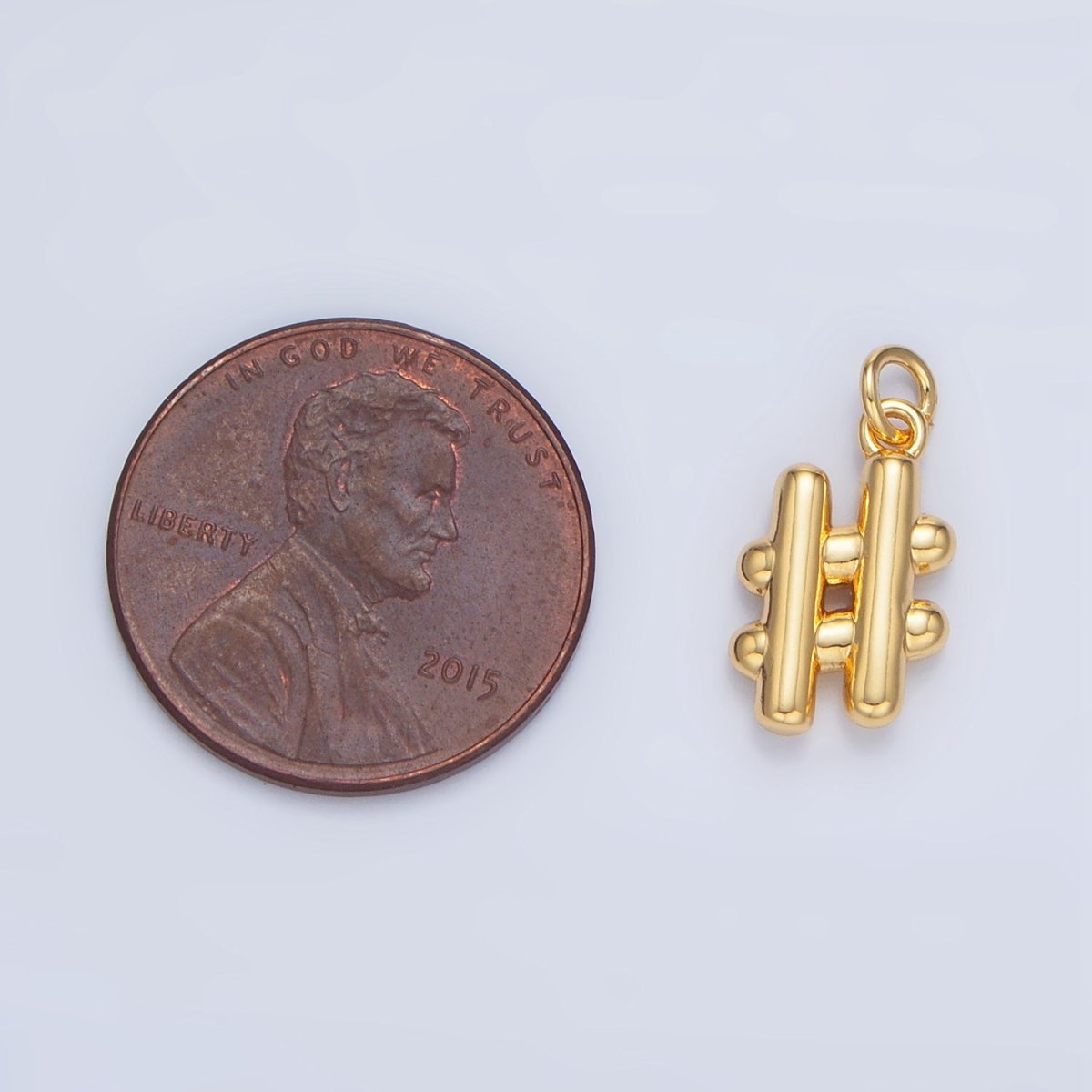 24K Gold Filled Multidimensional Hashtag "#" Minimalist Charm | X584