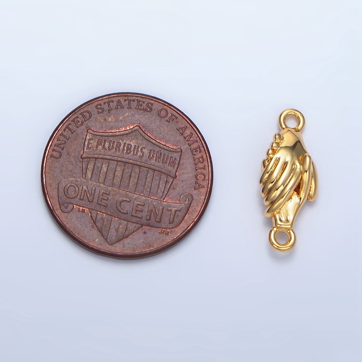 24K Gold Filled Holding On Hand Gesture Minimalist Multidimensional Connector | F516
