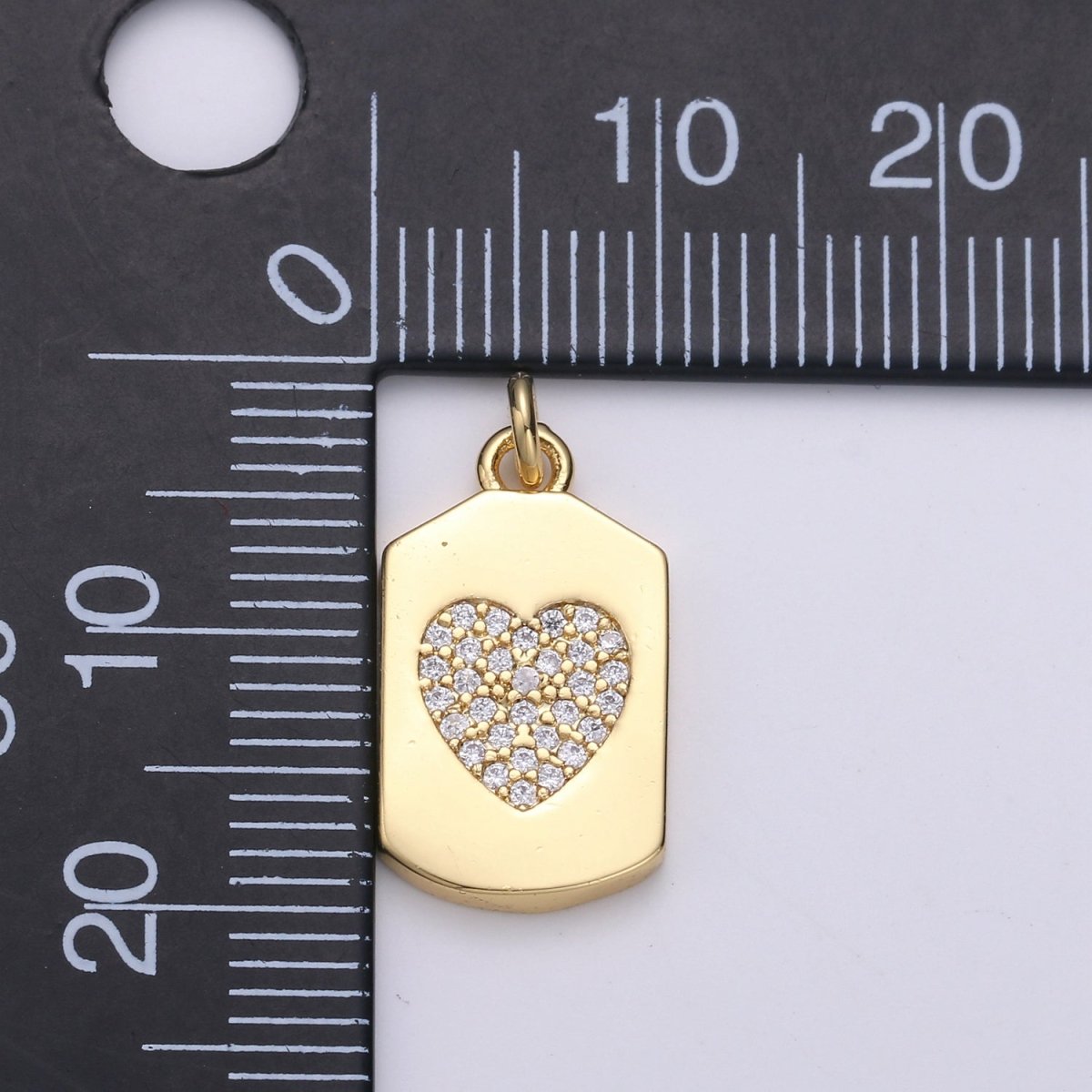 24K Gold Filled Micro Pave CZ Heart Pendant | D510