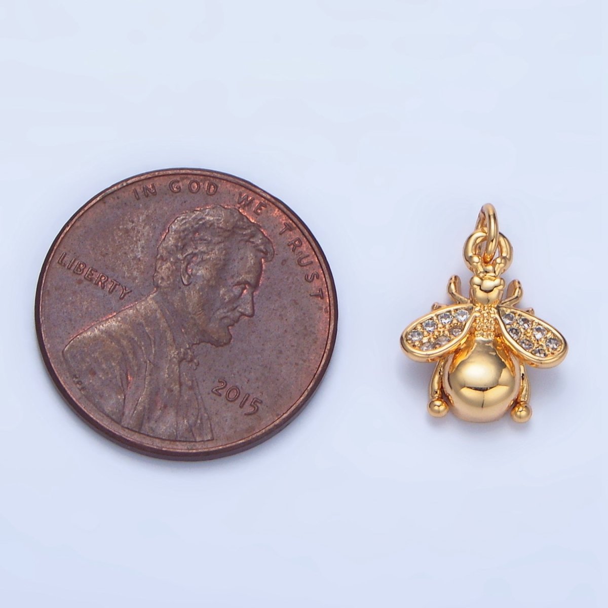 24K Gold Filled Micro Paved CZ Insect Animal Charm | X874