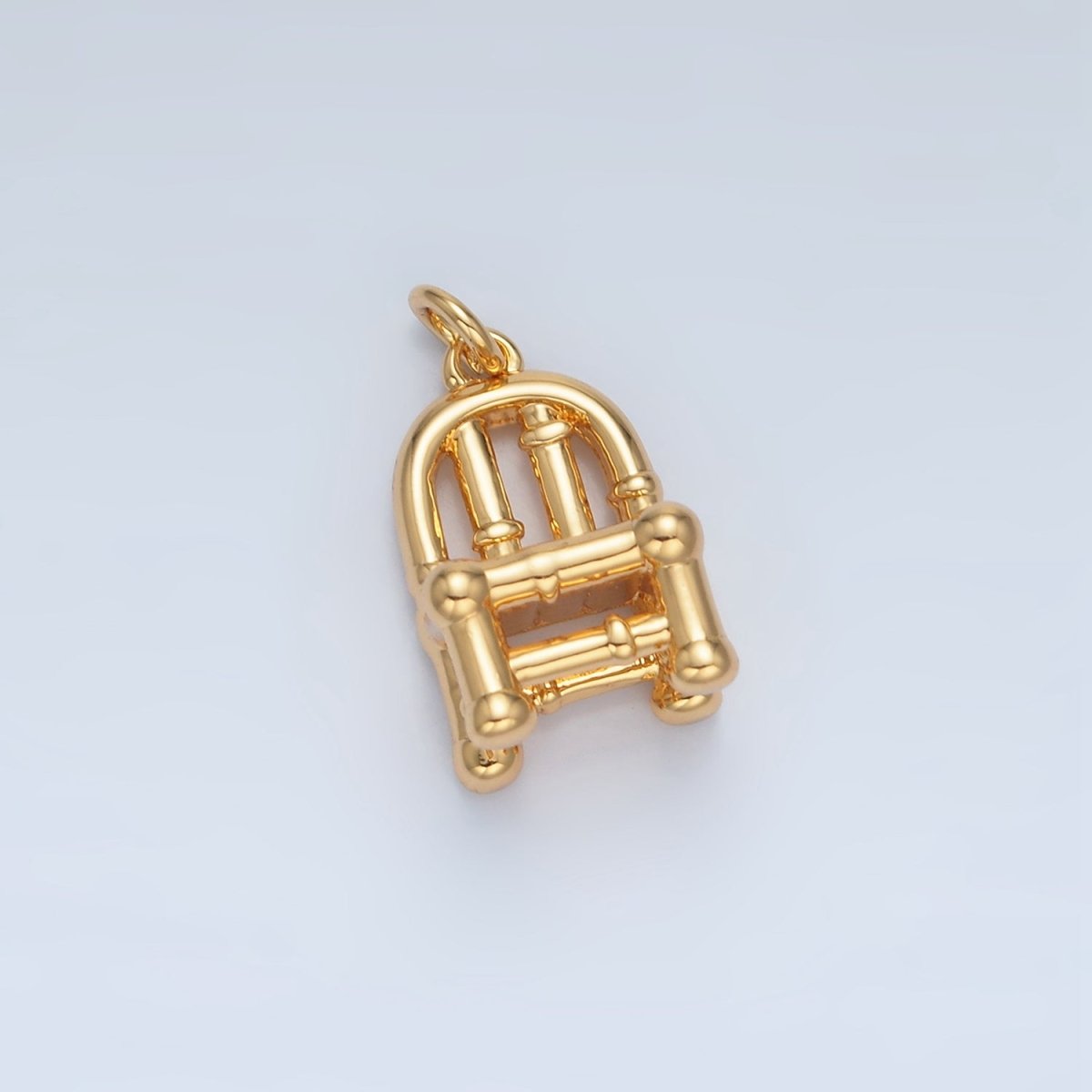24K Gold Filled Mini Bamboo Sitting Chair Furniture Multidimensional Charm | AG903