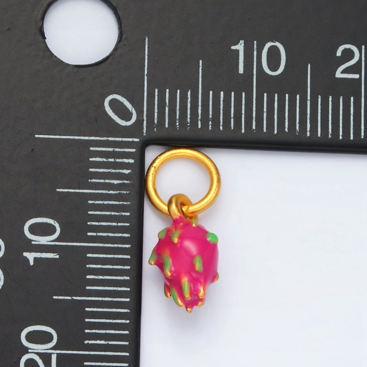24K Gold Filled Mini Dragon Fruit Enamel Charm | AG920