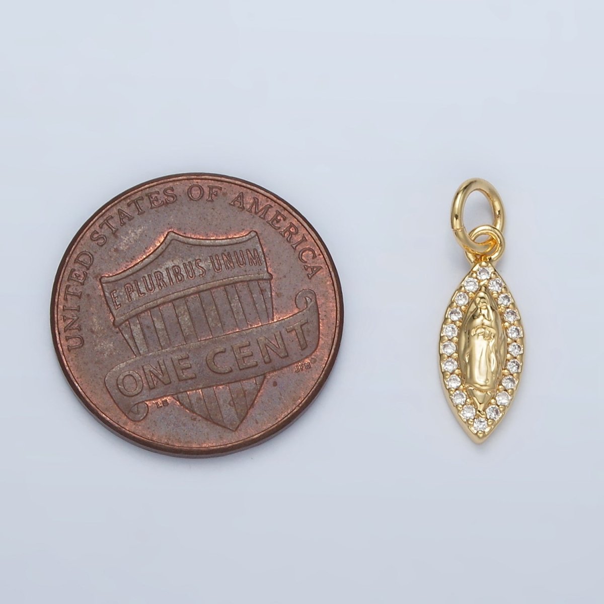 24K Gold Filled Mini Hammered Sphere Micro Paved CZ Charm | M828