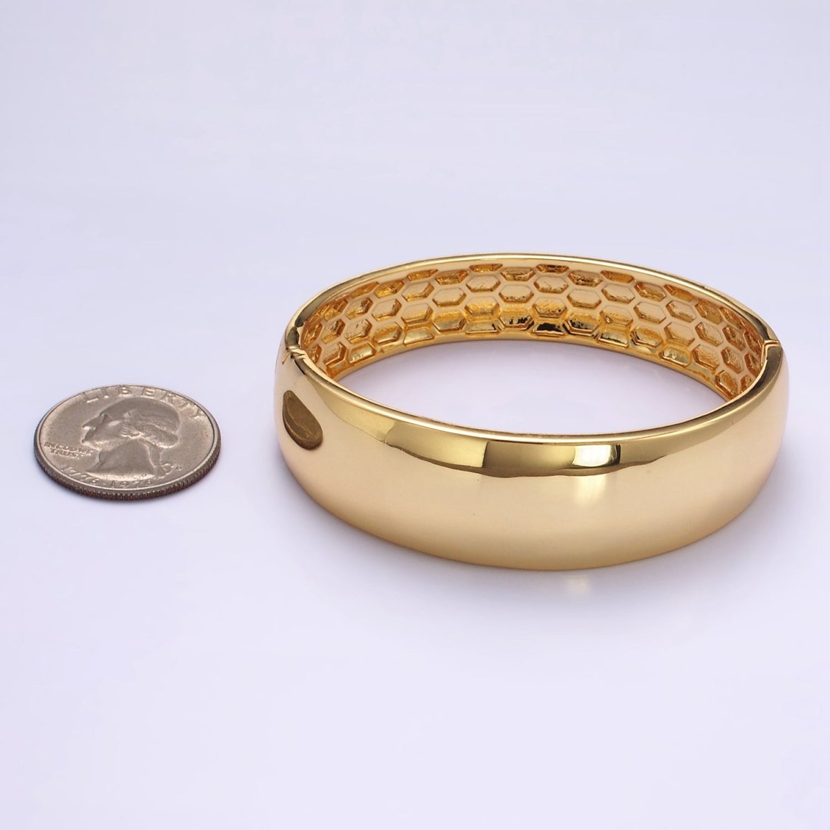 24K Gold Filled Minimalist Band Bangle Bracelet | WA-2517