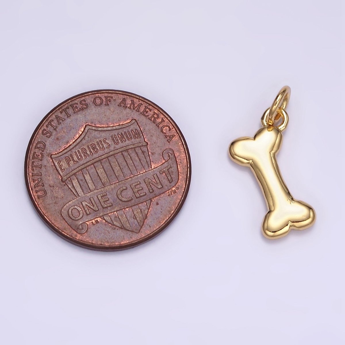 24K Gold Filled Minimalist Dog Bone Mini Charm | M126