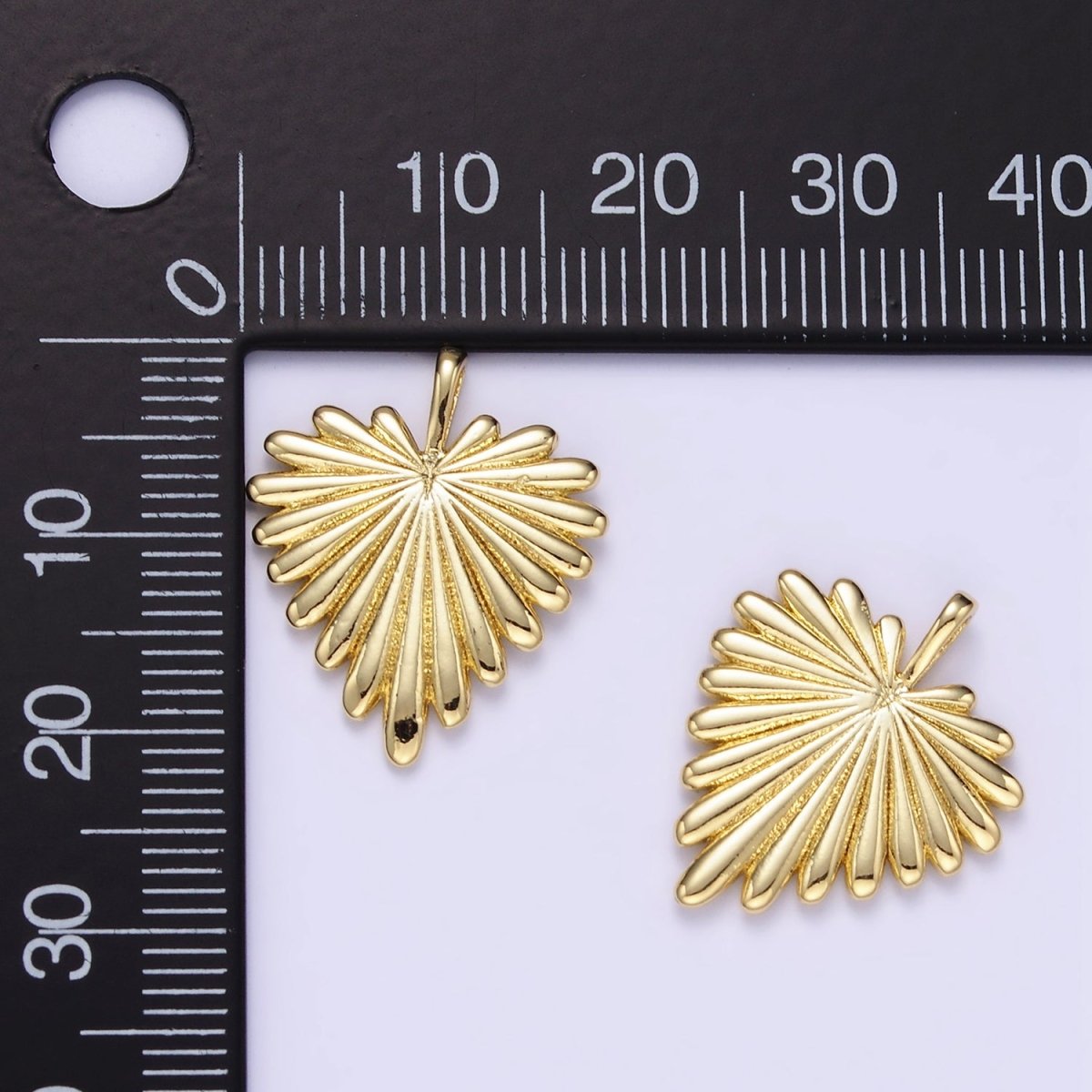 24K Gold Filled Minimalist Feather Heart Pendant | AA1338