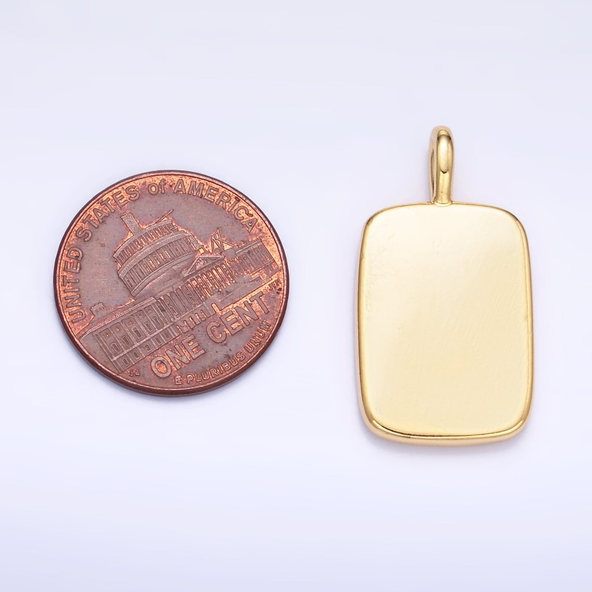 24K Gold Filled Minimalist Tag Bar Pendant | AA1457