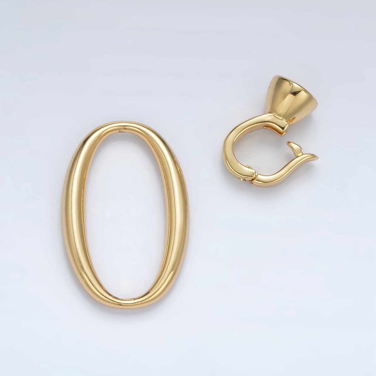 24K Gold Filled Oval Snap Latch Closure Findings Set | Z862
