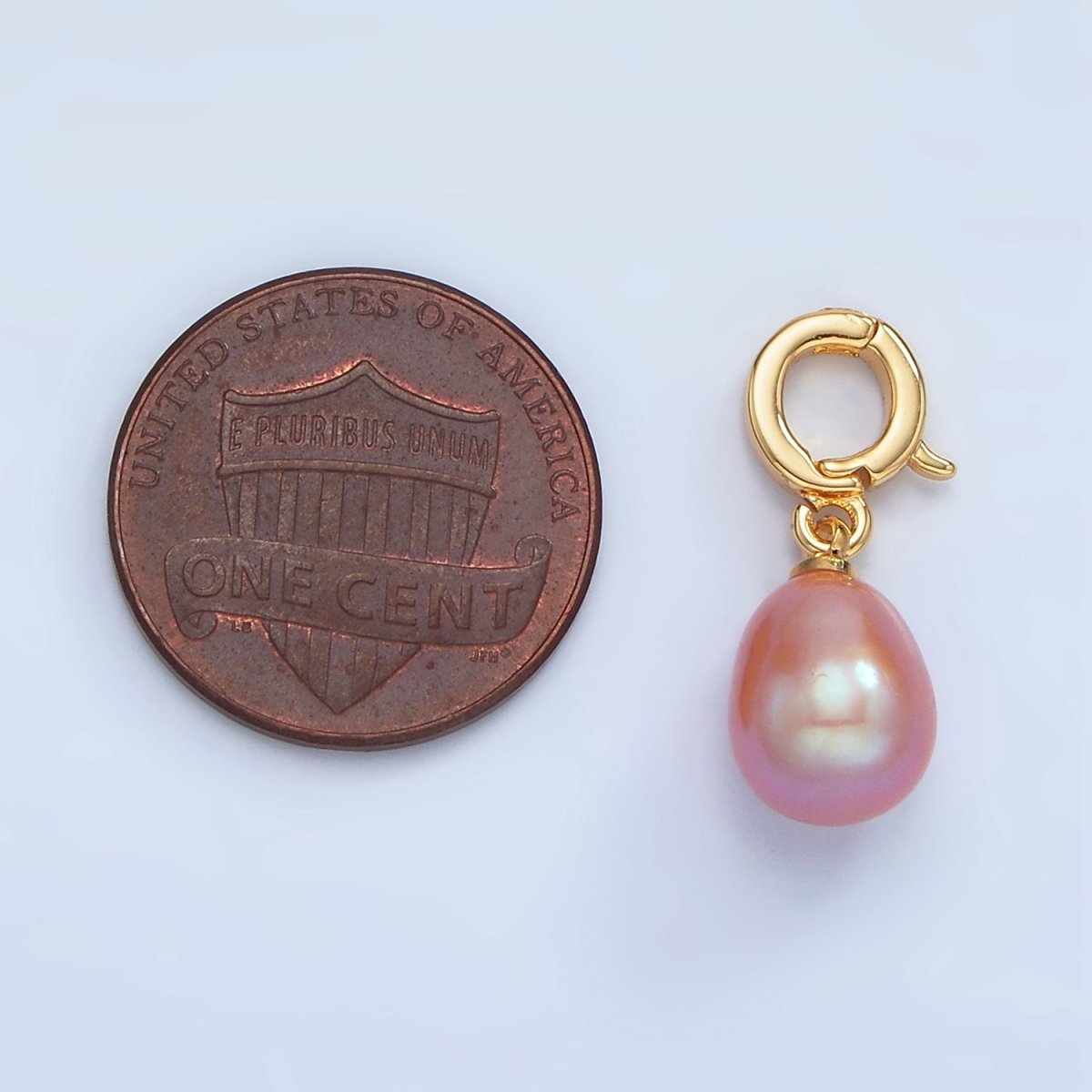 24K Gold Filled Purple Freshwater Snap Latch Bail Drop Pendant | P1875