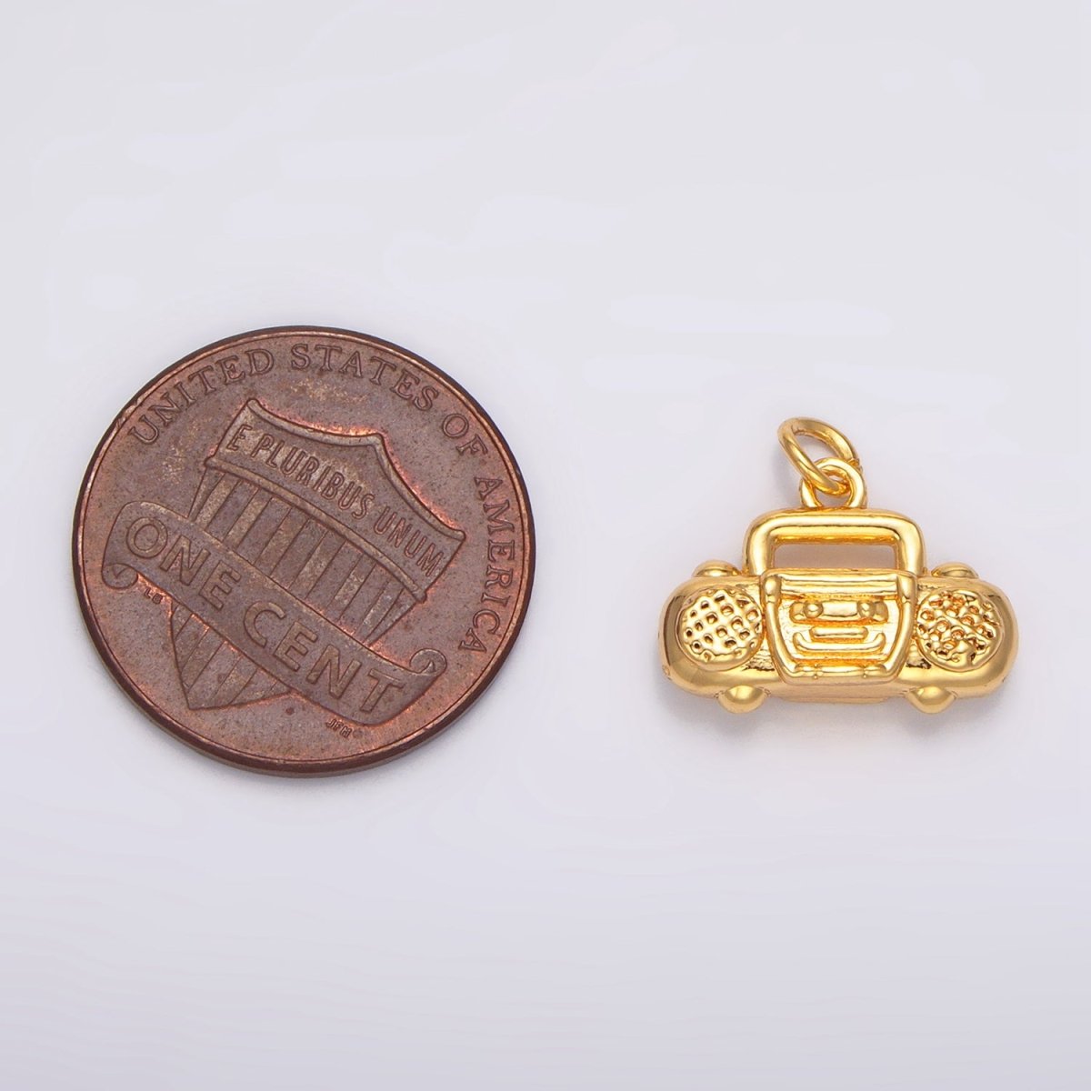 24K Gold Filled Radio Music Multidimensional 3D Charm | W090
