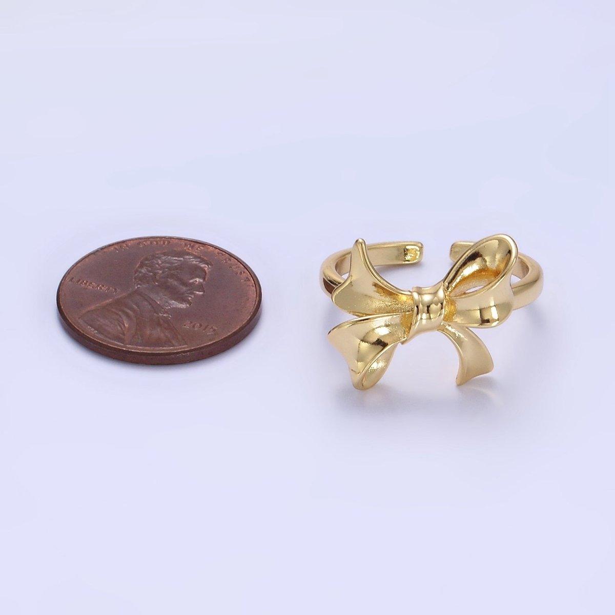 24K Gold Filled Tied Ribbon Bow Minimalist Ring in Gold & Silver | R210 O1383