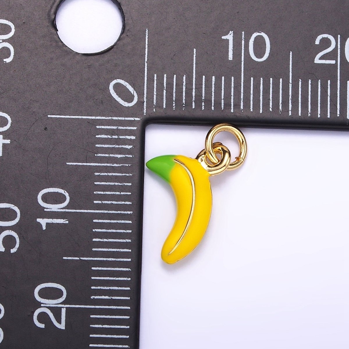24K Gold Filled Yellow Banana Fruit Enamel Mini Charm | C608