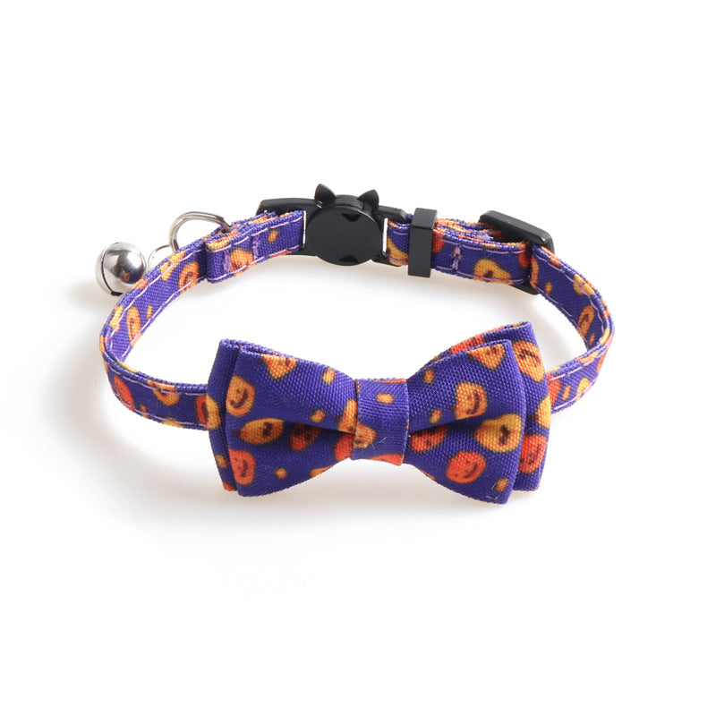 Halloween Pumpkin Cat Collar and Bib Two-Piece Set